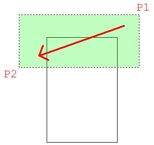 Using a window to select objects for stretching
