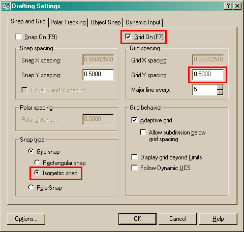 Drafting Settings Dialog Box