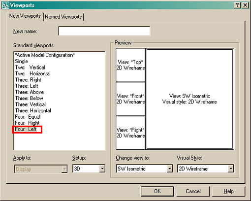 Tiled Viewport Layout Options