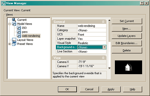 View Dialog in AutoCAD 2007