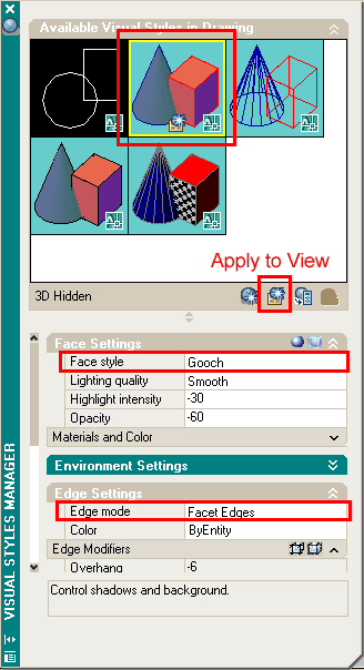 Visual Settings Dialog Box