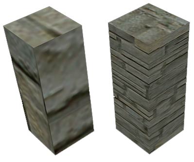 Left: Planar  -  Right: Cylindrical Mapping