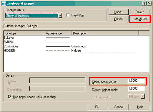 Linetype Dialog Details